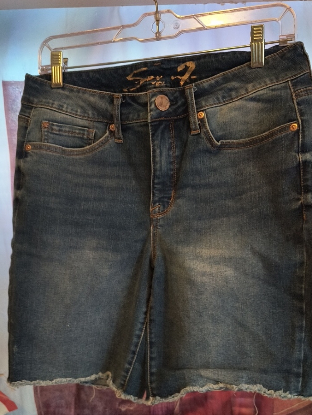 7 For All Mankind Dark Blue Cropped Denim Skirt-Style Jeans 10